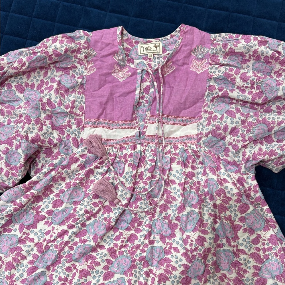 Mille Resort Dress SZ XS Purple/Blue print